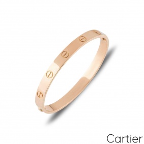 Cartier Rose Gold Plain Love Bracelet Size 17 B6035617 Cartier Rose Gold Plain Love Bracelet Size 17 B6035617